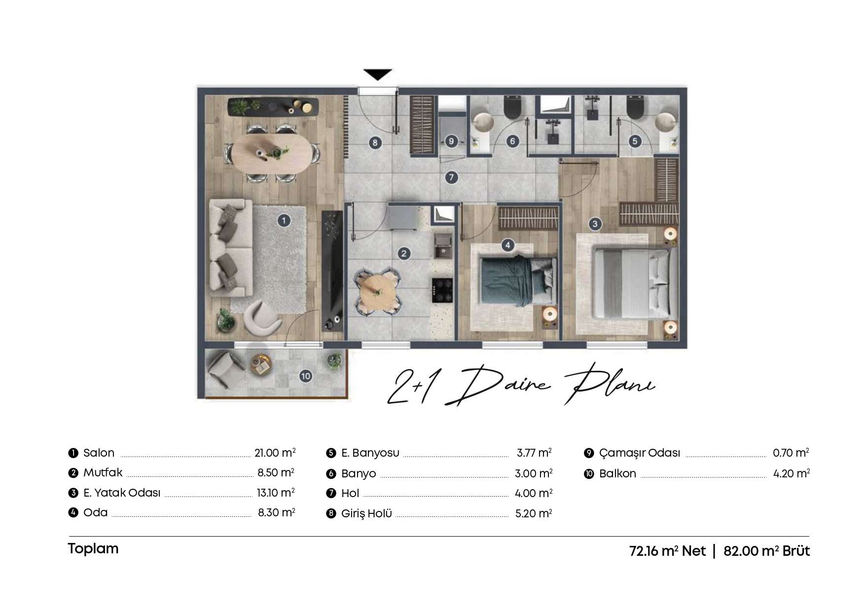 AnkaPort Saray Modern Daire İçi Planlama